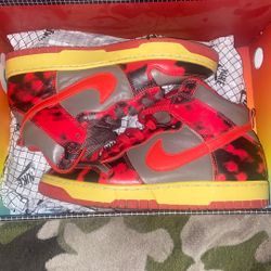 Nike Dunk High 1985 Red Acid Wash