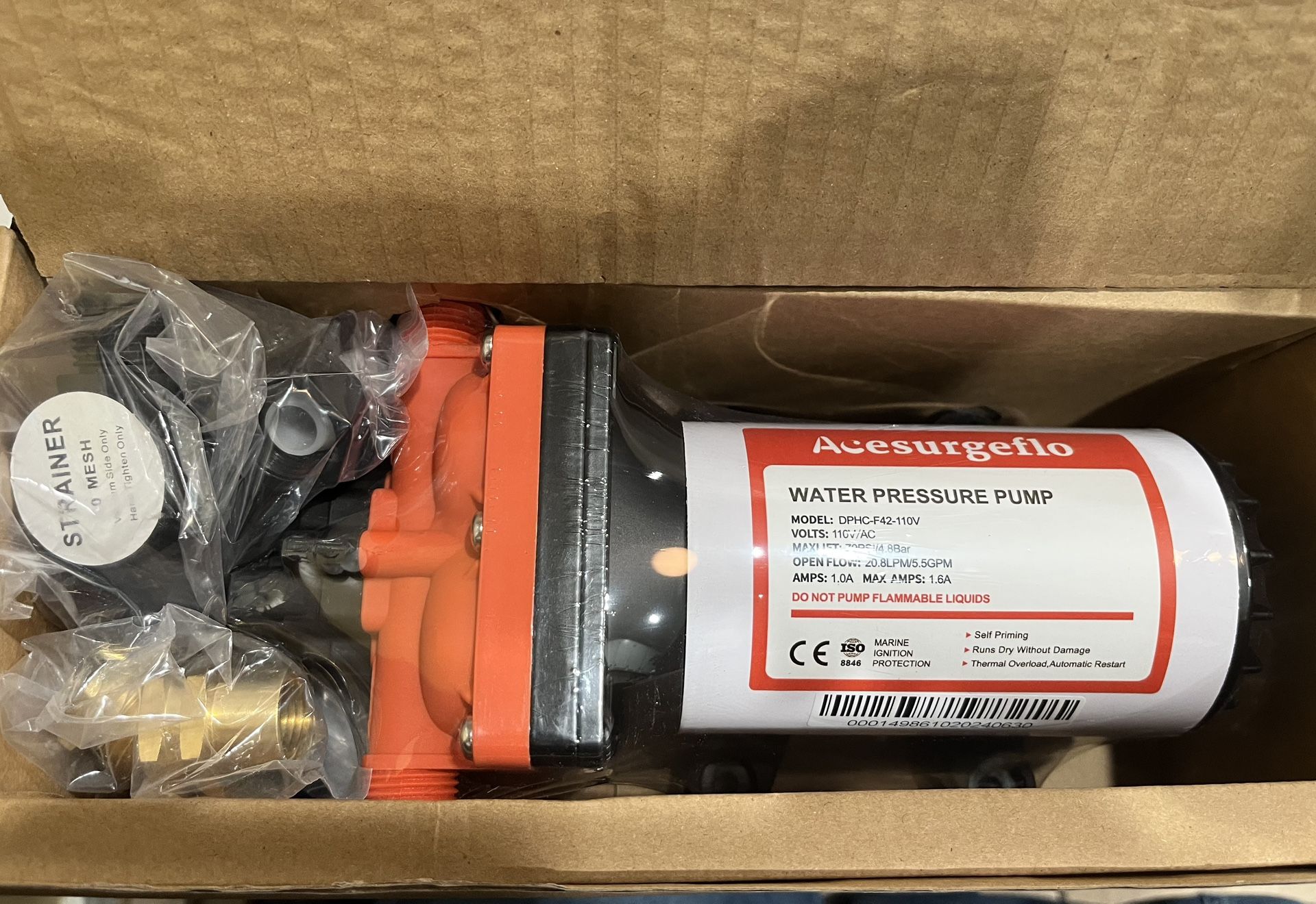 RV Marine Water Pressure Pump