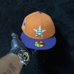 NEW ERA 59FIFTY CACTUS FRUIT HOUSTON ASTROS 1968 ALL STAR GAME PATCH HAT- BURNT