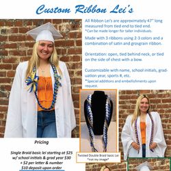Custom Graduation Ribbon lei’s