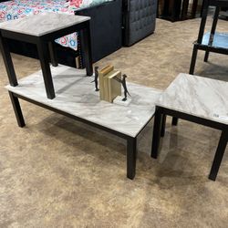 3pcs Faux Marble Table Set 