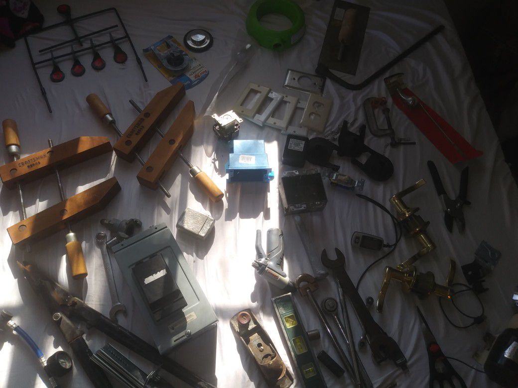 A assortment of tools and material.