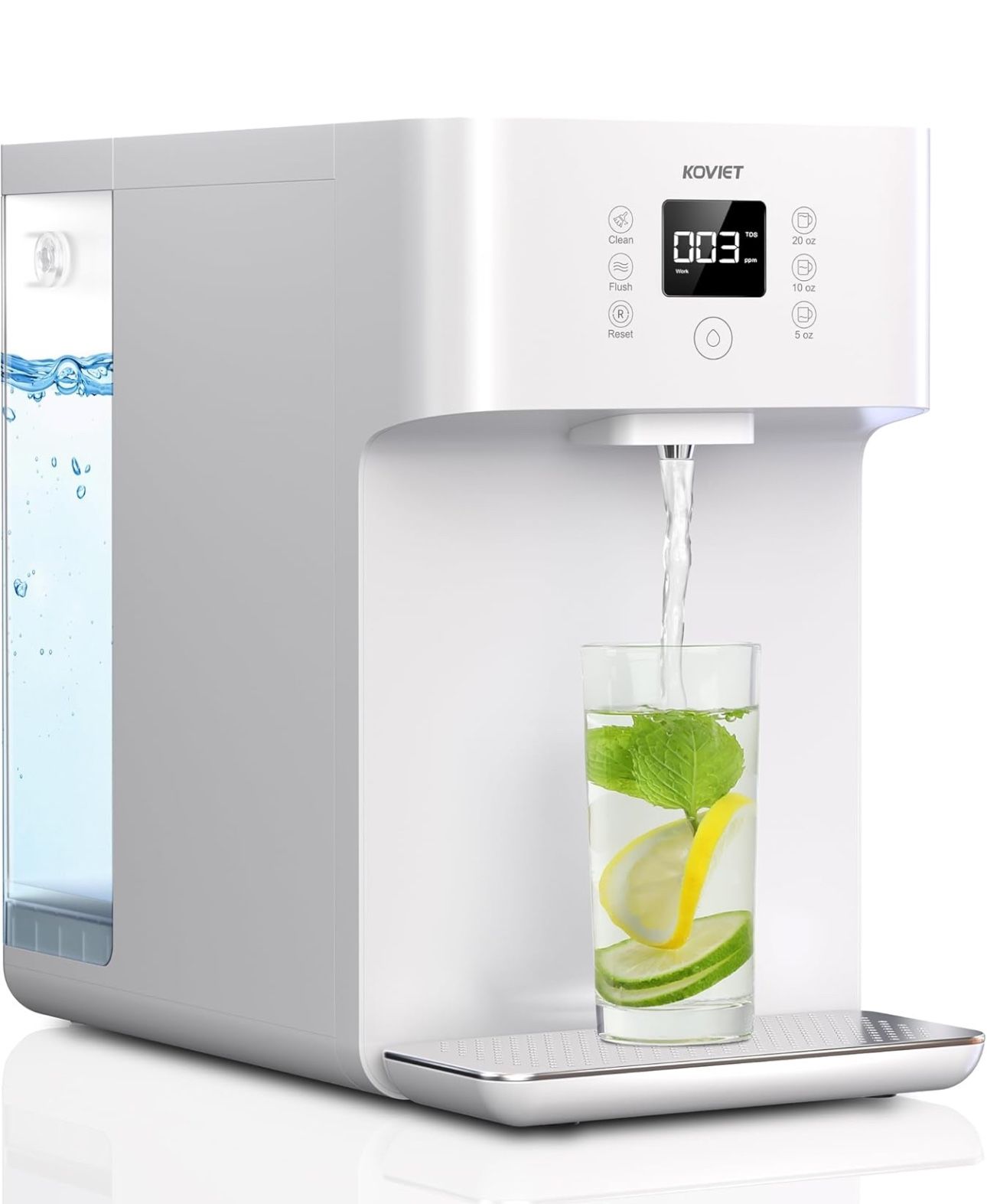 CF01 Countertop Reverse Osmosis Water Filter, 8 Stage Nano RO Water Filtration System