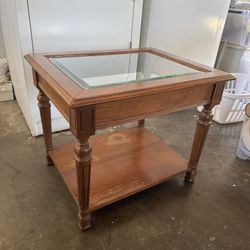 Wood and Glass Coffee Table