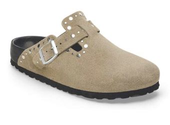 Haute Hippie women’s Flavia studded buckle clogs size 8.5 tan