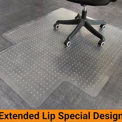 Easy Glide Office Chair Mat for Carpet Slip Resistant Heavy Duty Plastic (52.5"L x 45"W)  