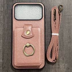 New Rose Gold Crossbody Phone Wallet Bag Compatible with iPhone 17 Pro