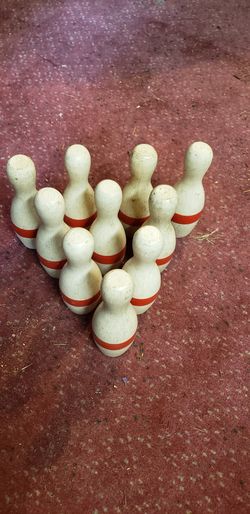Vintage wooden bowling pins