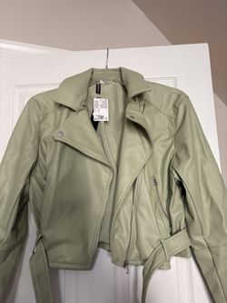 H&M Sage Green Moto Jacket