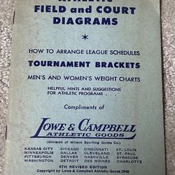 1948 Lowe & Campbell Athletic Goods Athletic Field And Court Diagrams Pocket Book