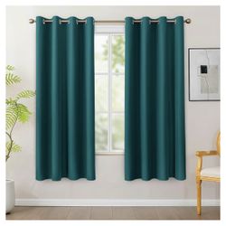 BONZER 100% Blackout Curtains 4 Panels - Full Light Blocking Grommet Window Drapes, Single Layer Privacy Room Darkening Curtain with Black Backing for