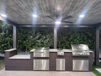 Custom Outdoor Kitchen with Blaze Grill and Griddle