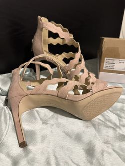Jessica Simpson “Caveena” Pink Blush Microsuede High Heel Sandals – Size 8 – Excellent Condition