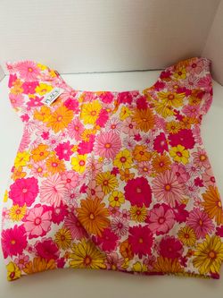 NEW The Childrens Place Girls Floral Tank Top shirt size 7/8M Pink, yellow