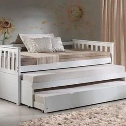 Brand New White Daybed with Double Trundle