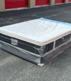 Queen Mattress Set Plush PillowTop – Brand New –  Same Day Delivery Available 🚚