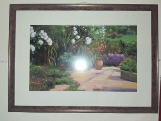 Flower garden glass picture fame