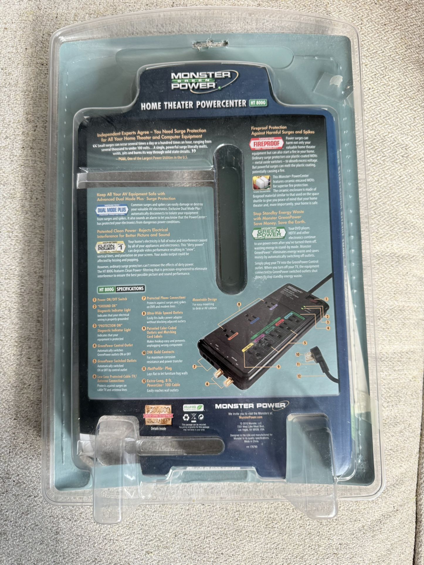 Top brand “Monster” Home Theater PowerCenter HT 800G with GreenPower is a multi-outlet power strip and surge protector, ideal for use with televisions