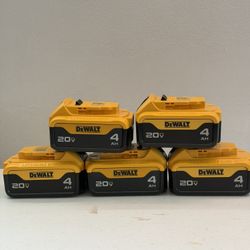 DEWALT 20V MAX Premium LithiumIon 4.0Ah Battery  The 5 batteries cost l$ $180 FIRM PRICE
