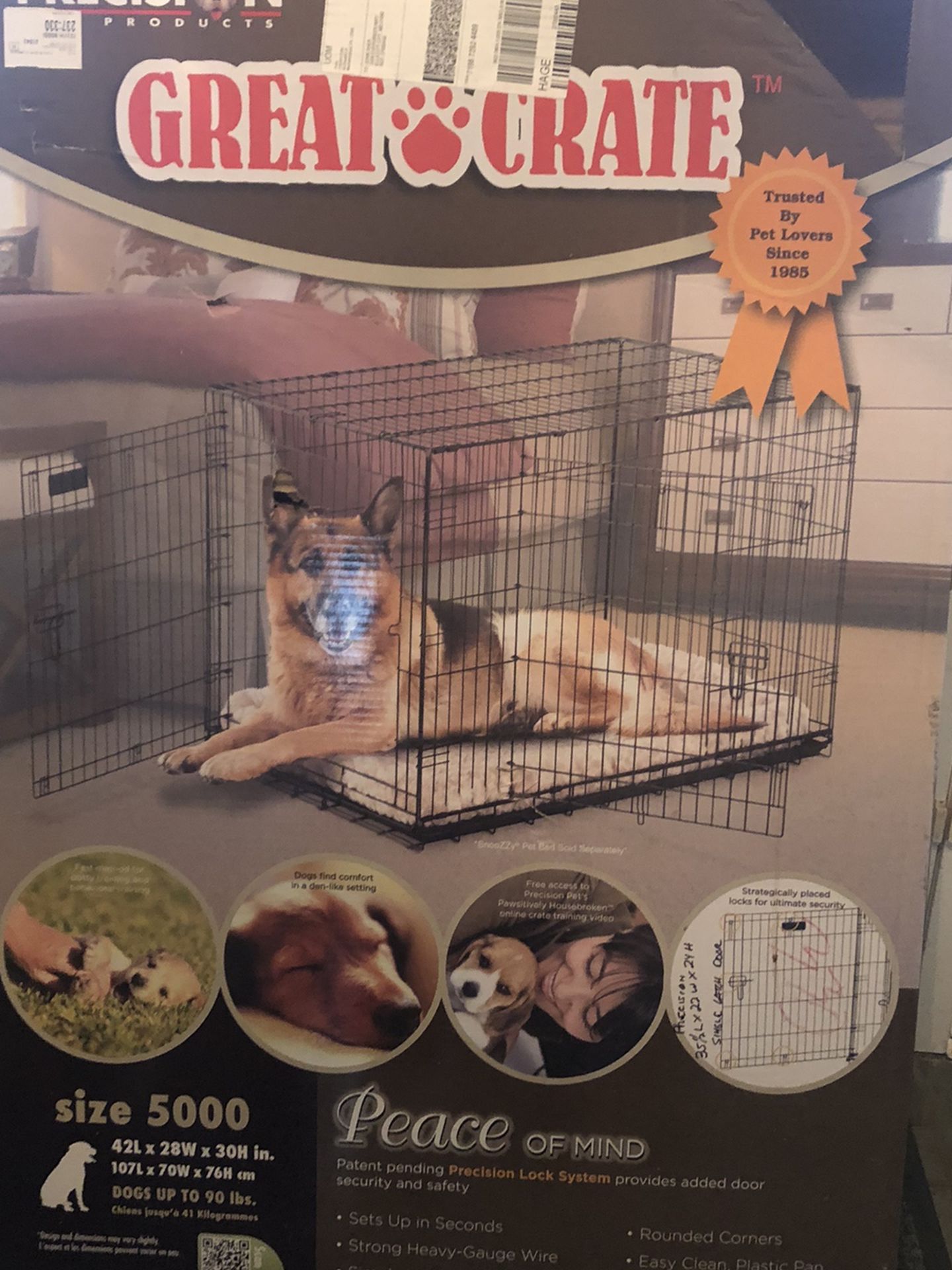 Med/Large Dog Crate w/pad