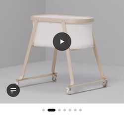 IKEA ÄLSKVÄRD Bassinet with sleeping pad, birch, 15 3/4x28 3/4 "