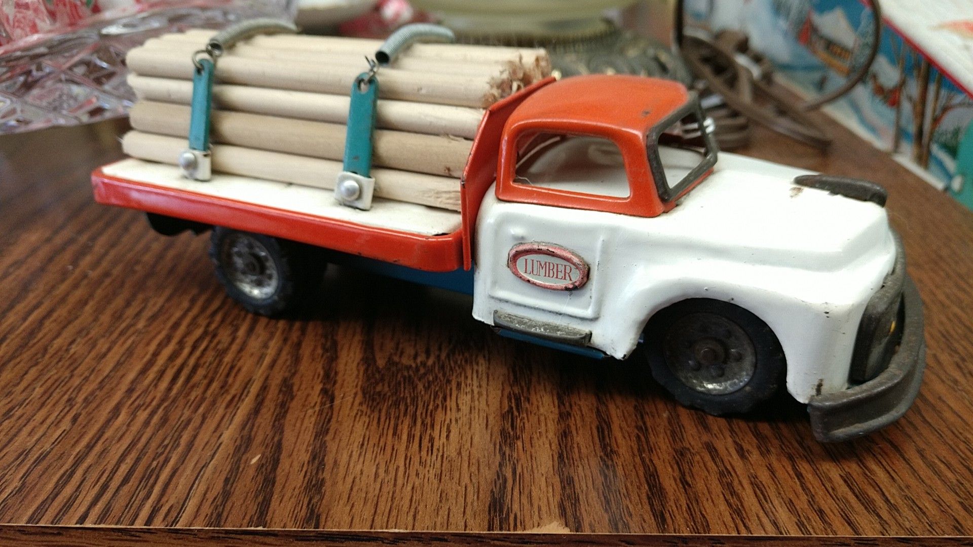Vintage 1950s lumber truck toy