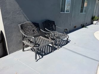 4 Heavy Iron Patio Chairs