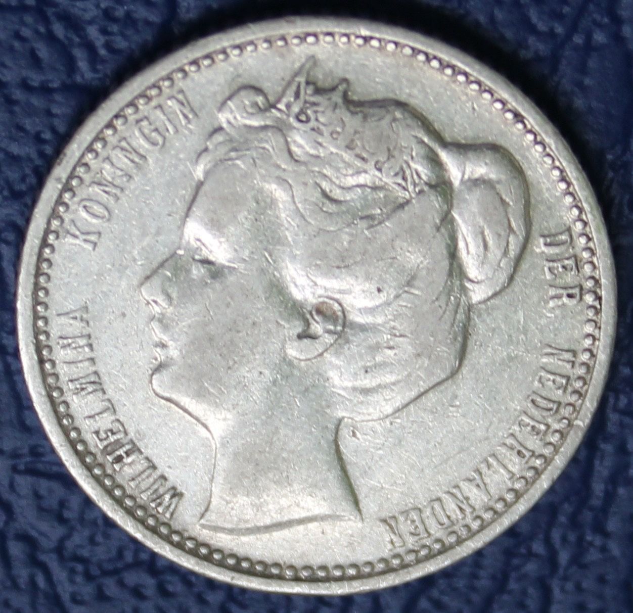 1902 Netherlands Queen Wilhelmina 25c Silver Coin