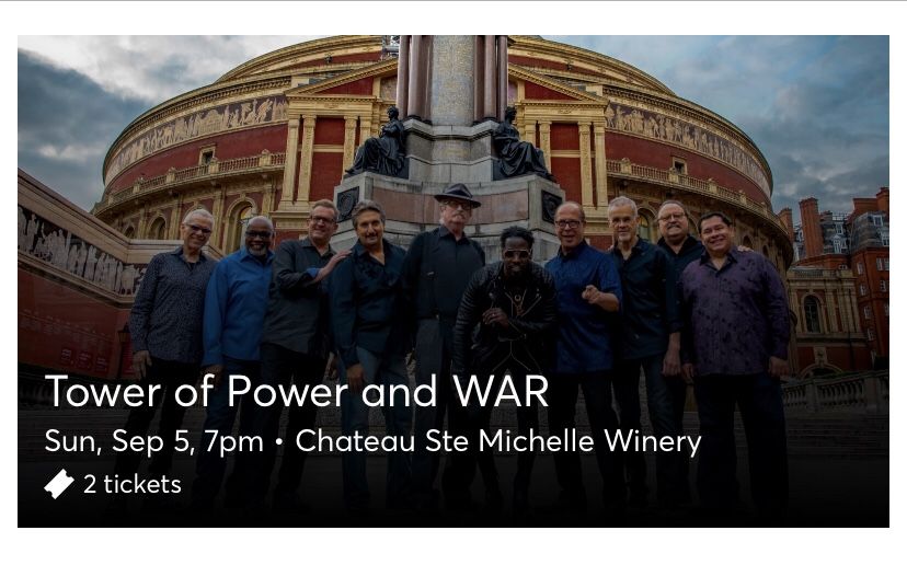 Tower of Power and WAR 2 Tickets For $75