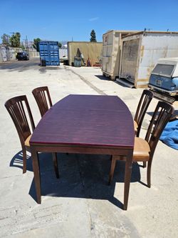 Solid wood dining table set 4 chairs
