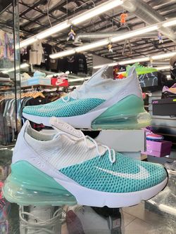 Women’s Nike Air Max 270 Flyknit Igloo White Clear Emerald