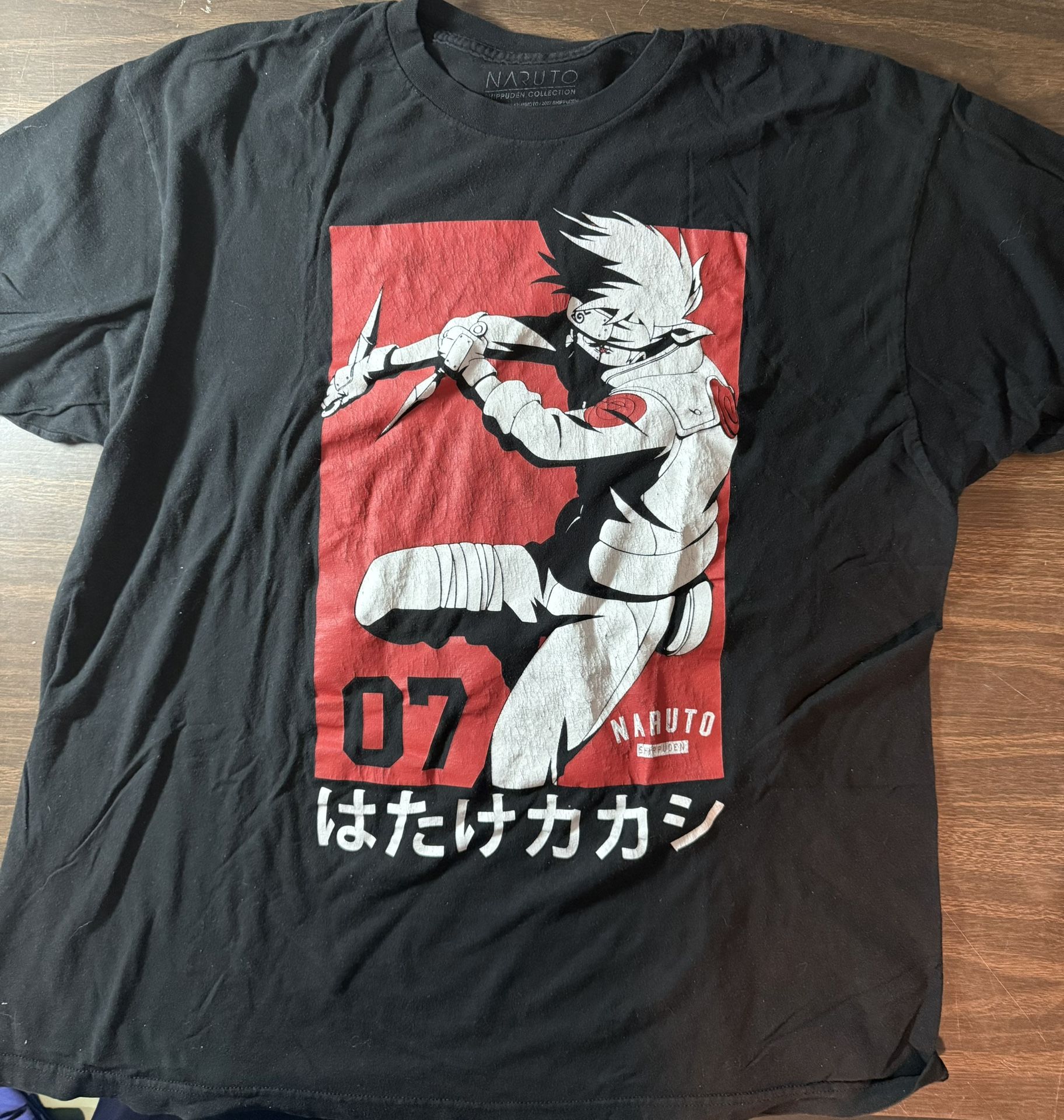 Naruto Shippuden T-Shirt Black Kakashi Shippuden Collection 2XL