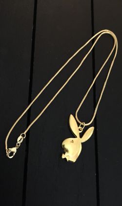 (18”, 20” or 22””) 18K Gold Plated Necklace with Playboy Bunny Pendant (This item comes with a free gift! pictured last)