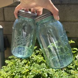 Set Of two mason jar Glass