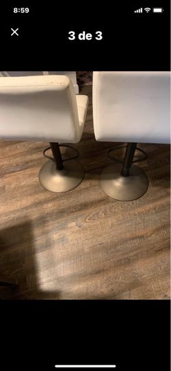 White Faux Leather Bar Stools Set of 2