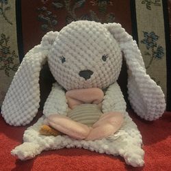 EASTER GERBER BUNNY RABBIT KNOTS GERBER LOVEY SECURITY BLANKET PLUSH ANIMAL TOYS