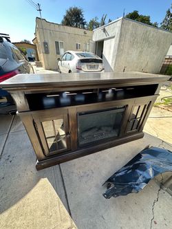 TV Stand with Electric Fireplace Insert