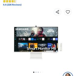 Samsung - M80C 32" Smart Tizen 4K UHD Monitor with Streaming TV, HDR10, Ergonomic Stand, SlimFit Camera, Built-in Speakers - Warm White