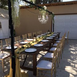 Farm Table And Chiavari Chairs 