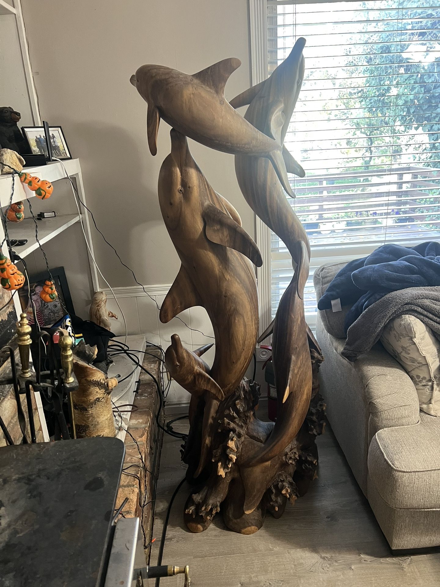 Hand Made Wooden Dolphins 