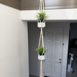 Double Macrame Plant Hanger- Plants Not Included 