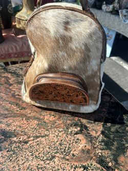 Cowhide Leather Backpack.