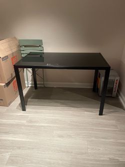 Black Glass top dining table (no chairs)