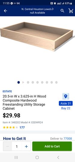 Estate 20.5-in W x 3.625-in H Wood Composite Hardwood Freestanding Utility Storage Cabinet