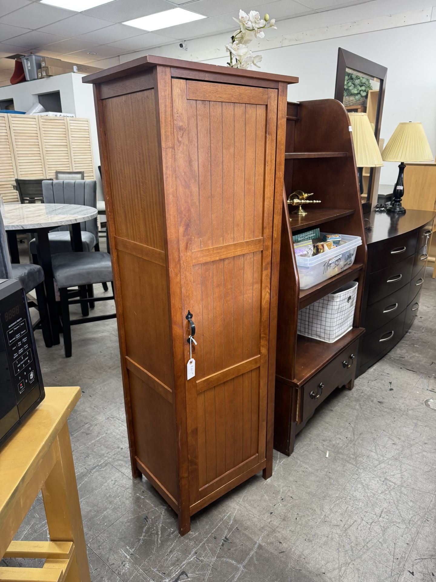 Narrow Cabinet Storage With Shelves
