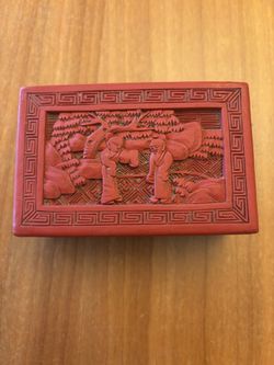 Chinese Carved Cinnabar Lacquer Box