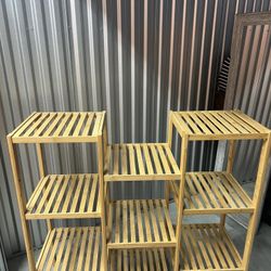 Bamboo Multi-Tier Plant Stand / Storage Shelf