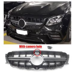 Compatible For Mercede Benz W213 E200 E300 E250 E320 E350 E400 E43 E-2019 2020-2023 Front Bumper Grille Grill Refit Hood Mesh Grid(16-19 Black