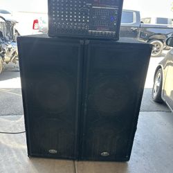 Power Mixer And Speakers