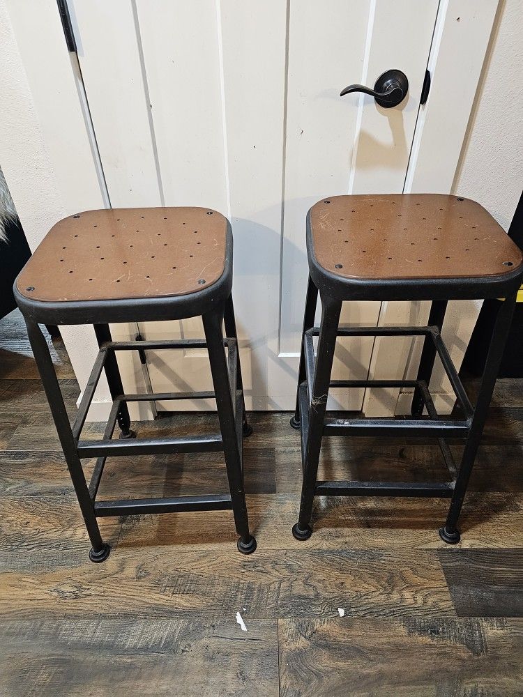 Vintage Metal Industrial Black Stool